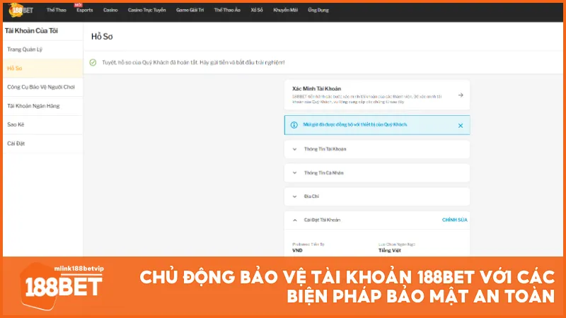 Chủ động bảo vệ tài khoản 188BET với các biện pháp bảo mật an toàn