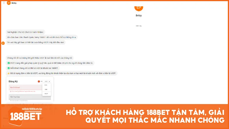 Hỗ trợ khách hàng 188BET tận tâm, giải quyết mọi thắc mắc nhanh chóng