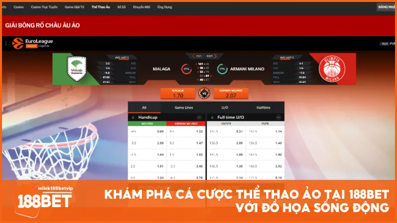 Khám phá cá cược thể thao ảo tại 188BET với đồ họa sống động