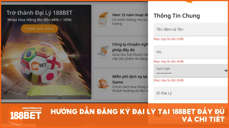 Hướng dẫn đăng ký đại lý tại 188BET đầy đủ và chi tiết