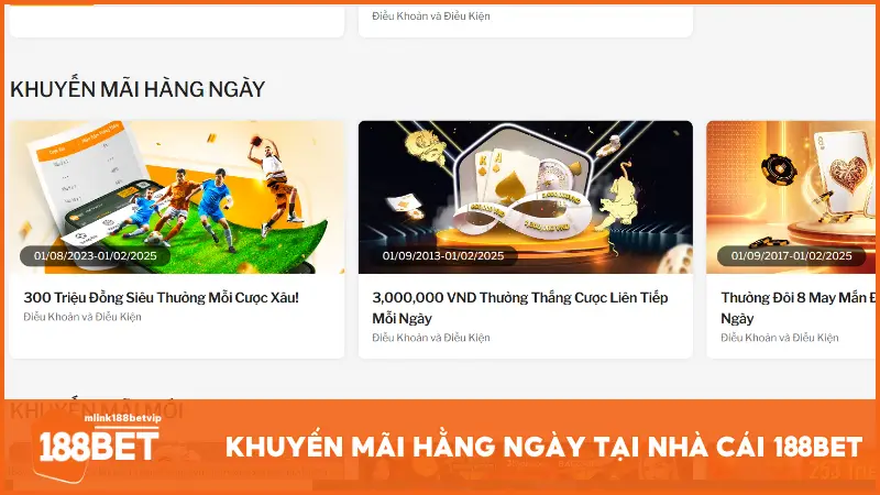 Khuyến mãi hằng ngày tại nhà cái 188BET