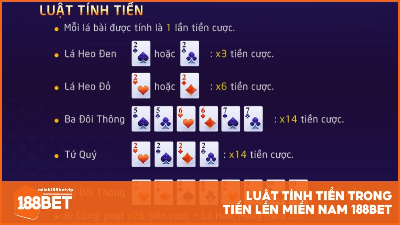 Luật tính tiền trong Tiến Lên Miền Nam 188BET