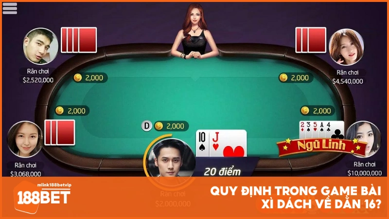 Quy định trong game bài Xì Dách về dằn 16?