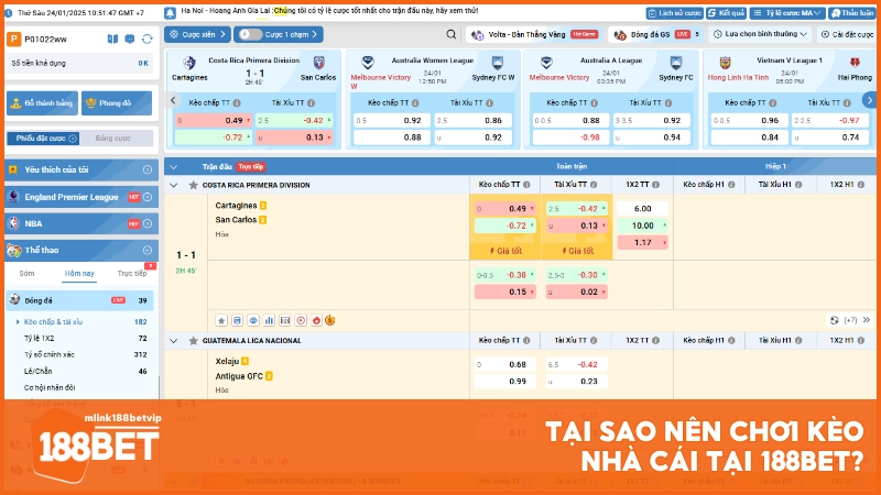 Tại sao nên chơi kèo nhà cái tại 188BET?