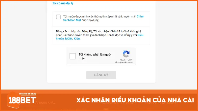 Xác nhận điều khoản của nhà cái 188BET